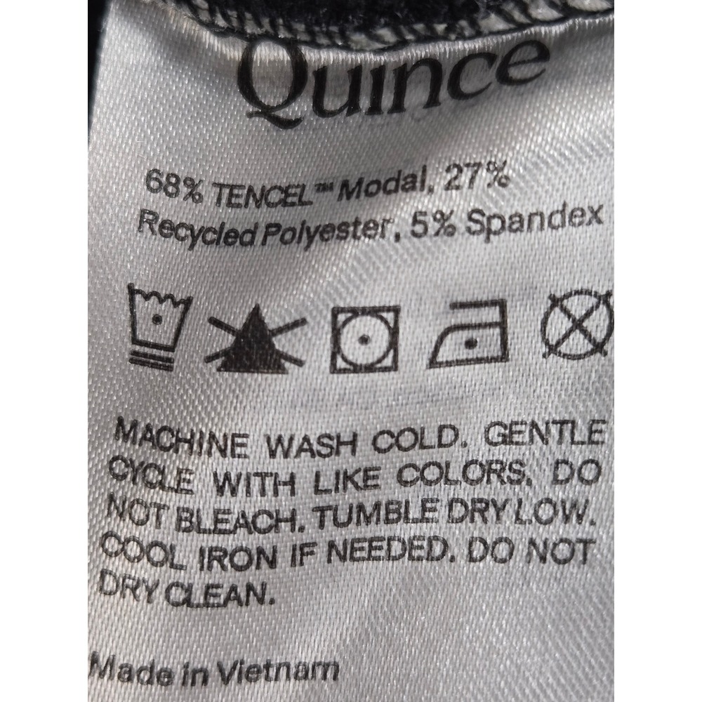 Quince SuperSoft Fleece Half Zip Pullover Black Womens Large Athleisure Casual - Picture 10 of 10